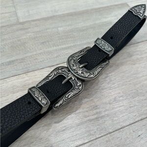 Double Buckle Belt in Black
